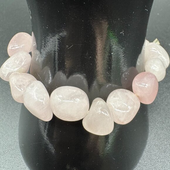 Rose Quartz Beads Stretchy Bracelet *tested* - Picture 4 of 6